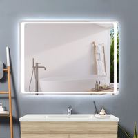 Bathroom Mirrors with Lights,900x650mm with Demister Pad,IR Motion Sensor Touch IP44 Rated