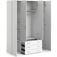 Ropero Grande Amoruccio, Armario Habitación Perchero, 49.5x200.4h cm Blanco