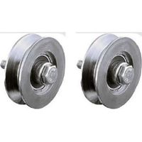Grooved wheels - IBFM - Set of 2 - 120mm - Zinc-coated steel - Ball bearing