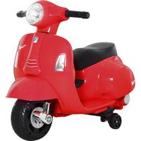 Moto Elettrica per Bambini 18-36 mesi con Licenza Ufficiale Vespa, Fari e Clacson, 66.5x38x52 cm, Rosso