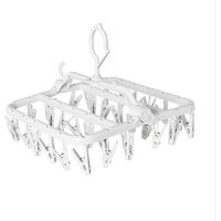 Cintre pliable à pinces avec 32 pinces de séchage, cintre à sous-vêtements avec pinces, pince à linge en plastique et cintre de séchage pour chaussettes, soutiens-gorge, lingerie, vêtements, robuste