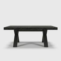Tavolo allungabile 20 posti gambe nere design 200/500x100 Copenaghen - Effetto marmo nero