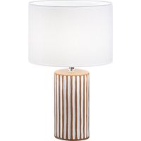 Lampe De Table Perenz En Céramique Marron Avec Abat-Jour Tissu D.28 Cm H46 Cm, 1Xe27 Max 60W, Finition Chaleureuse