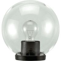 Schwarze Gartenlaterne mit 60 Watt und 30 cm Durchmesser, transparentem Globe 600x300x240
