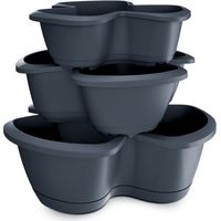 Prosperplast Blumentopf RESPANA TRIO Anthrazit 47 cm