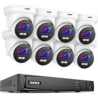 ANNKE 8MP H.265+ Video PoE NVR Surveillance System 4K IR Network Turret Camera Night Vision Built-in Mic Waterproof 8Cameras