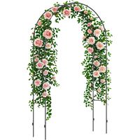 Arco per Rampicanti in Metallo per Giardino ed Esterni, 140x40x240cm, Nero
