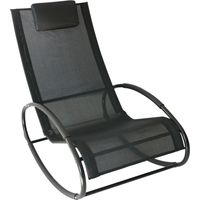 Sdraio Zero Gravity Siège Dondolo avec Cuscino Textile Traspirant 105x62x88cm Noir
