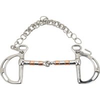 Mors cheval acier inoxydable + cuivre – anneau D – chaîne – 125mm – équipement équestre entraînement