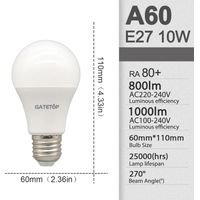 Lampes de croissance pour plantes (A60 10W, blanc chaud 3000K, AC220-240V) Lot de 8 ampoules LED blanc chaud pour éclairage de chambre ou de balcon