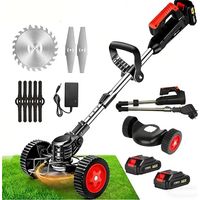 Tondeuse à gazon électrique sans fil 1800W, 12 000 tr/min, — Outils de taille de jardin avec 2 batteries Makita, 3 types de lames et roues