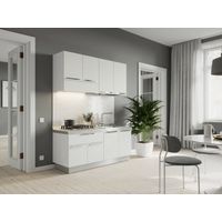 cucina "woody" bianca elettrodomestici inclusi, 160x60x211 cm