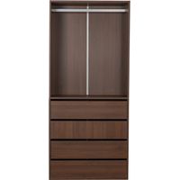 Armario "Opéra" con 4 cajones y 1 espacio para colgar - 80 x 45 x 180 cm - Marrón