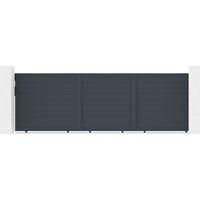 Casanoov – Portail coulissant aluminium 5m – Hauteur 140cm – Gris anthracite RAL 7016 – Intimité totale – Résistant aux intempéries