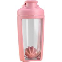Shaker à protéines de 500 ml avec bouteille mélangeur portable pour poudre de protéines, idéal pour préparer des boissons protéinées (rose)