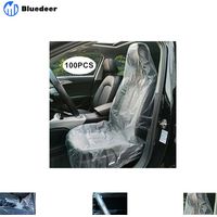 Thsinde – Housses de siège jetables 100 pièces – Protection complète en plastique transparent – Universelles pour voitures, taxis et trains