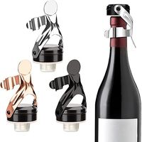 Bouchon de vin en acier inoxydable /EA/ pour champagne, vin mousseux et autres vins mousseux (lot de 3) - Argent, or rose et noir-AquaForge