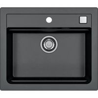 Évier de cuisine STRADOUR ATROX+ encastrable 59 x 50 cm noir mat 1 bac composite aspect granit