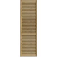 Levigne – Porte de placard persiennée en pin massif 28 mm – 201,3 x 39,4 cm – Ventilation passive – Non recoupable – Compatible rail coulissant