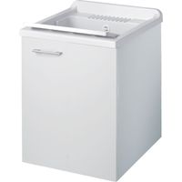 Lavatoio SOSPESO legno 1 anta interno 45x50 (H.85) vasca asse in PP BIANCO