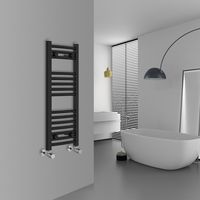 WarmeHaus Curved Black Bathroom Ladder Radiator 800x300mm
