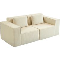 Canapé 3 places pana acolchado grueso Asiato extra profond reposabrazos larges montage rapide beige