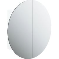 Armoire murale de salle de bain - Meuble de rangement miroir rond et LED Blanc 47x47x17,5 cm fr3073 - Maison La Vie
