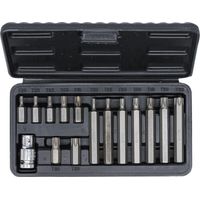 Jeu d’embouts Torx 10 mm – 15 pièces en acier chrome-vanadium – Embouts courts et longs – Adaptateur 1/2' pour visseuse