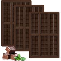 Lot de 3 Moules À Chocolat En Silicone - 6 Cavités, Tablette, Antiadhésif - Pour Faire Du Chocolat, Gaufres, Gelée, Bonbon