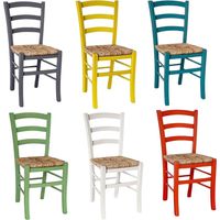 Okaffarefatto – Set de 6 chaises Venezia en bois massif de hêtre – Peinture aniline – Hauteur d'assise 47 cm – Prêtes à l'emploi