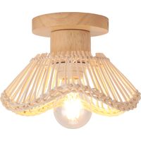 Plafonnier Moderne Lampe De Plafond En Osier Plafonnier Rétro Luminaire Plafonnier Intérieur Plafonnier en Rotin Tressé