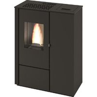 Punto Fuoco, Stufa a Pellet Aurora Slim, 8 kW, Nero, Con Telecomando, 5 Stelle