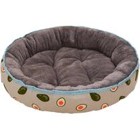 Diamantdruck Hundekorb, Runde Katzenbett, Waschbare Plüsch Haustierkissen, Avocado Design Haustiertransportbox M
