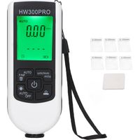 Jauge numérique d'épaisseur de revêtement ABS, blanc, avec fonction d'arrêt automatique et cordon portable, pour mesure extérieure de peinture.