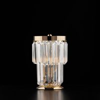 Schubert - Tischlampe aus Eisen und goldenem Messing mit Strasssteinen 1 Licht H.24 - Ø15 - BL272-LT-OR