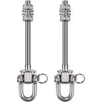 SELEWARE - Cintre Robuste en Acier Inoxydable - Capacité de 300kg - 23,5 cm x M10 - Crochets pour balançoire en Bois et en Acier - pour hamac de Yoga, hamac, Sac de Frappe, véranda