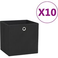 vidaXL Storage Boxes 10 pcs Non-woven Fabric 28x28x28 cm Black