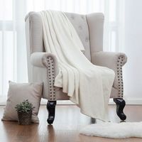 Fleece-Karo-Flanelldecke 150 x 200 cm. Doppelbettdecke 200 x 150 cm. große Sofa-Überwurfdecke. warme und weiche Plüschdecke 150 x 200 cm. Creme