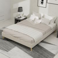 Bettgestell im modernen, schlichten Stil – Bezug aus niederländischem Samt, mit Gasdruckfeder modernes Schlafzimmermöbel (ohne Kopfteil und Matratze).