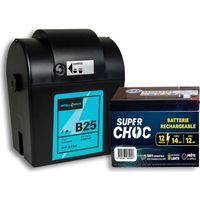 Poste de clôture B25 et batterie 12 V 14 Ah