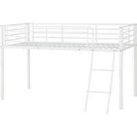 Kora Mid Sleeper Metal Bed Frame in White Finish fits 3ft Single Mattress