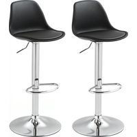 Lot de 2 tabourets de bar pivotants réglables en hauteur support 120 kg dimensions 42 x 41 x 82-104 cm noirs modernes