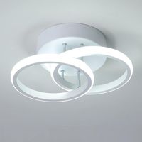 Comely – Plafonnier LED 2 anneaux noir et blanc – Lumière blanche froide 6000K – Économie d'énergie 85% – Dimensions L28*H9cm – Pour salon, cuisine, couloir