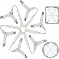 Tendeur Drap Housse Lit Drap Réglable Attache Drap Housse élastique 3 Voies 6 Ctés Feuilles De Literie Bretelles Drap De Lit Attaches Pour Draps De Lit Coussin De Canapé Matelas Blanc