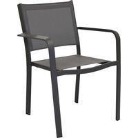 Aluminium Außensairs mit Aluminiumsitz und zurück in Lyse Textilene - DarkGrey