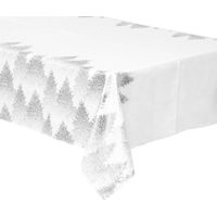 Bedruckte Tischdecke Tanne 140x240cm weiß und silber - Atmosphera créateur d'intérieur