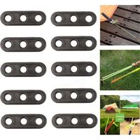 10er-Pack 3-Loch-Seilspanner für Camping – Zeltseilspanner, Campingzubehör, Schwarz, Tail