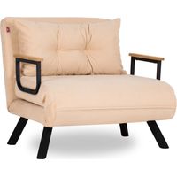 Sillón cama, sofá cama, asiento individual, cama de invitados Sofa-Bed Cream
