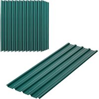 Juego de 12 Paneles para Tejado de Acero Galvanizado 7m² para Caseta de Herramientas Cobertizo 129x45cm Verde