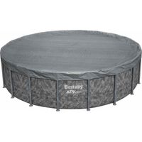 Bestway Couverture de piscine 1 Ø5,49 m Rond Polyester Gris for